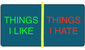 ThingsILike A diagram of the hate/like dichotomy