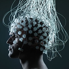 A person with electrodes on their head.