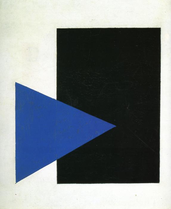 Kazimir Malevich's Suprematism with Blue Triangle and Black Square (1915).